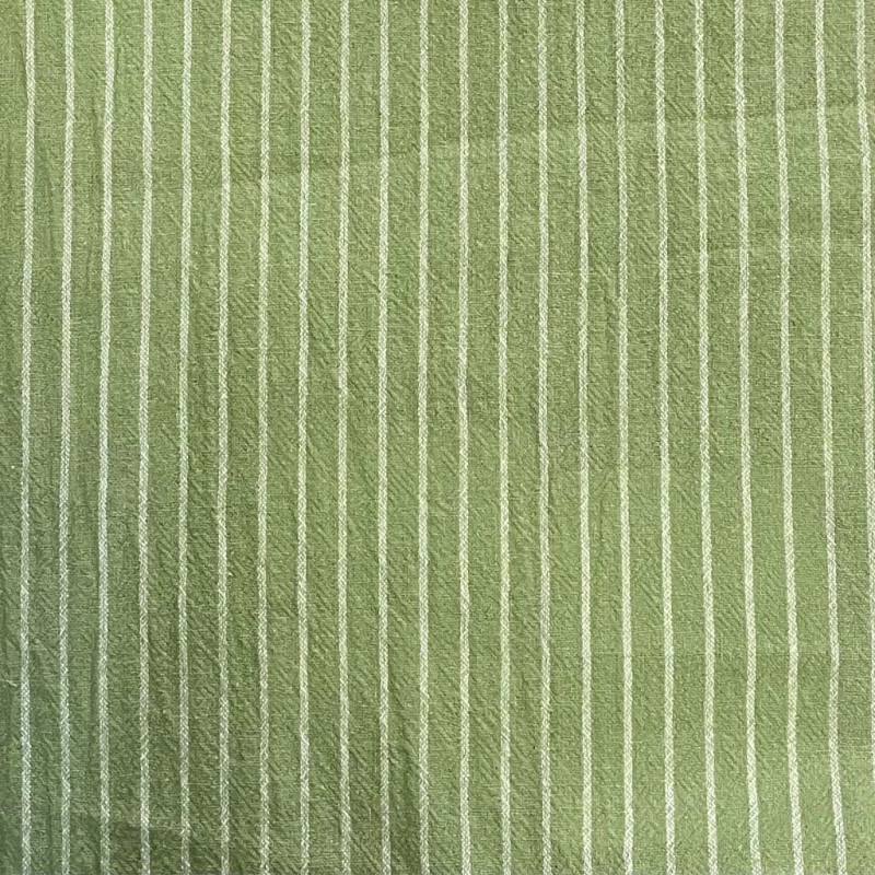 Woven Striped Cotton TISLA Sage / White